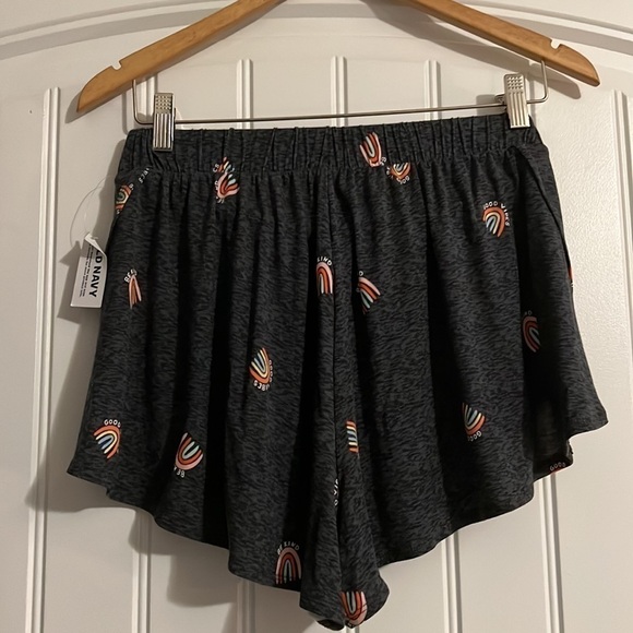 Old Navy Rainbow Skies Good vibes Be kind Sunday Sleep Shorts Small - Picture 3 of 7